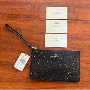 Coach Black and Silver Starry Sparkle Wristlet